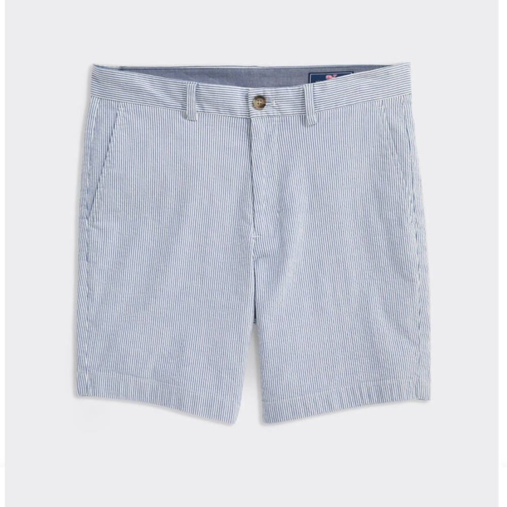 VINEYARD VINES Blue Seersucker Breaker Shorts Club Shorts 7.5 inseam Size 30 EUC